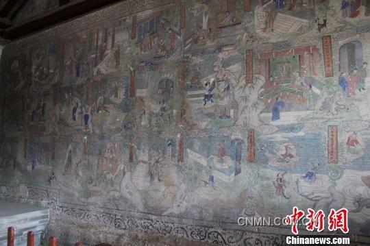 圖為至今保存完好的雞鳴驛各寺廟建筑里的壁畫(huà)。